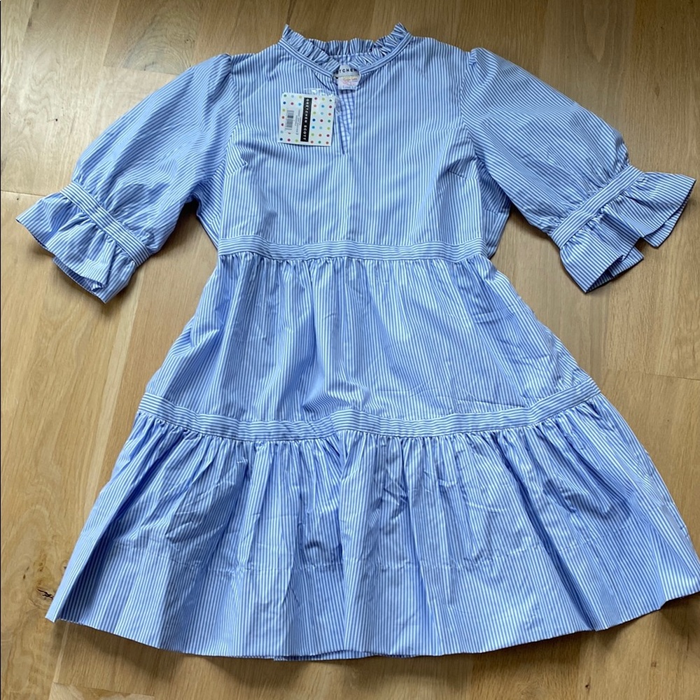 Gretchen Scott Striped Tiered Ruffle Dress